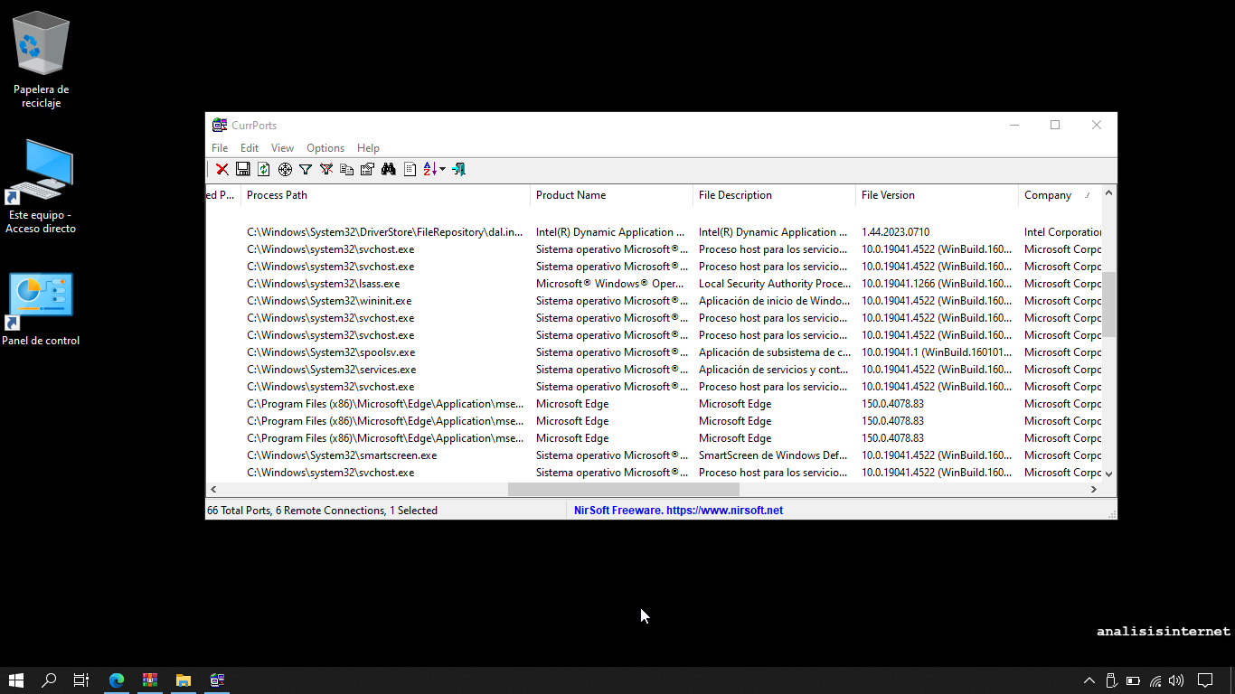 CurrPorts screenshot