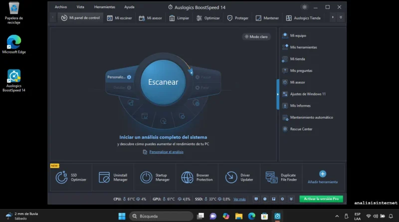 Auslogics BoostSpeed interfaz