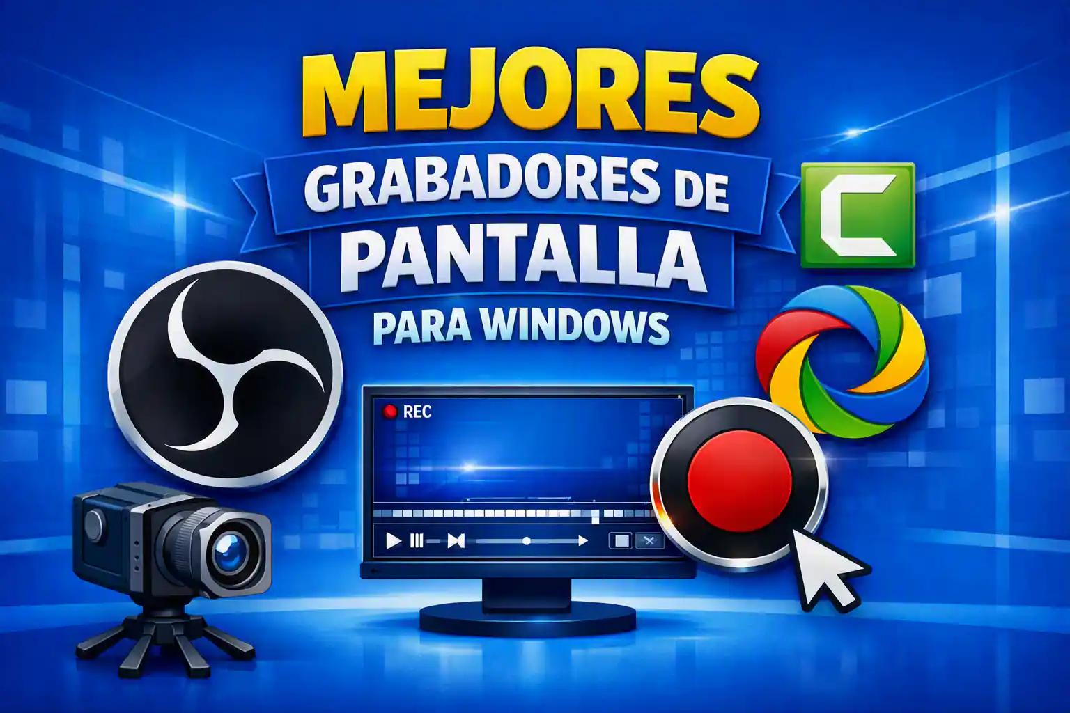 Grabadores de pantalla para Windows GRATIS [2026] (Sin marca de agua)